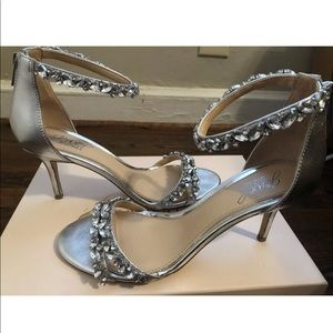 Jewel Badgley Mischka Caroline strap heels